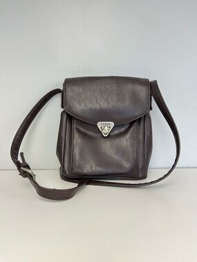 Vintage Brown Faux Leather GUESS Shoulder Bag